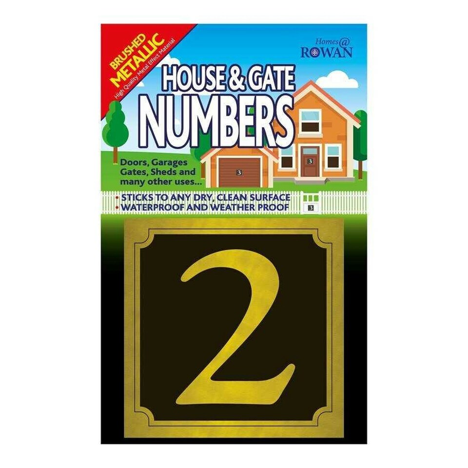 image 1 of Rowan 2 House & Gate Number - Black/Gold - One Size