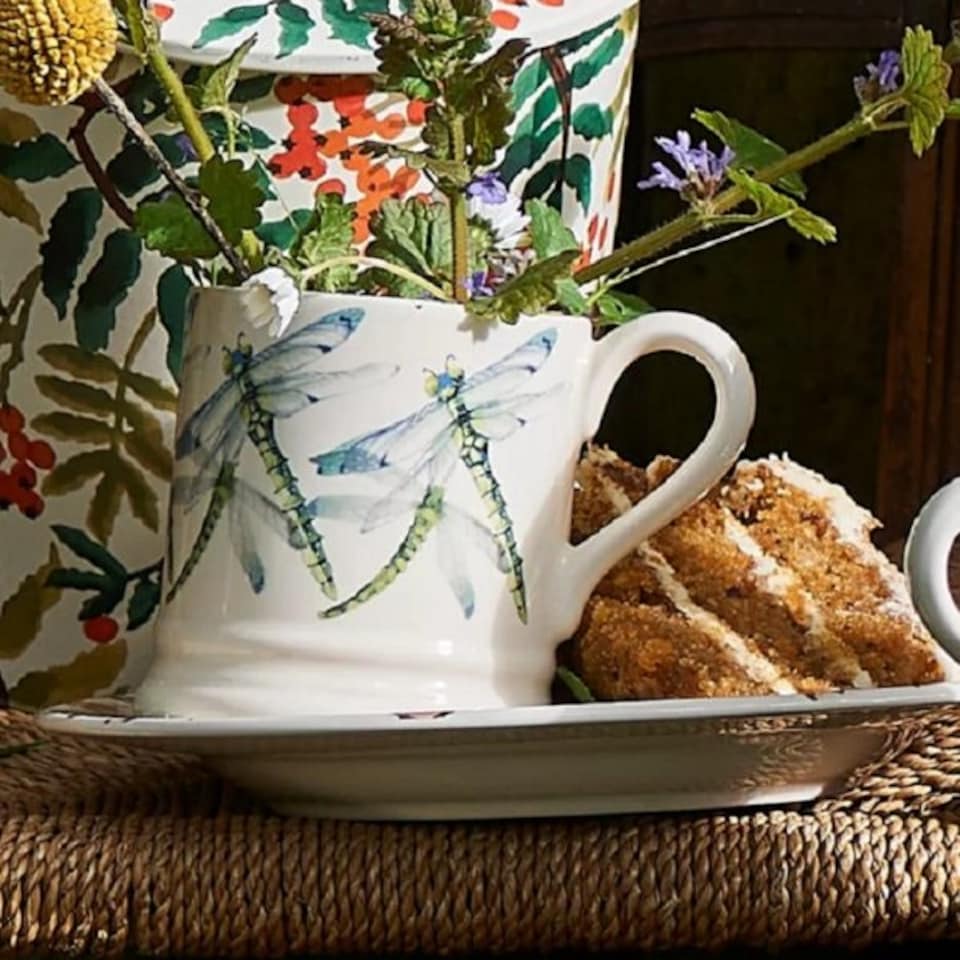 image 1 of Mug: 1 x 300ml Emma Bridgewater Dragon Fly Half Pint Mug, Ceramic White