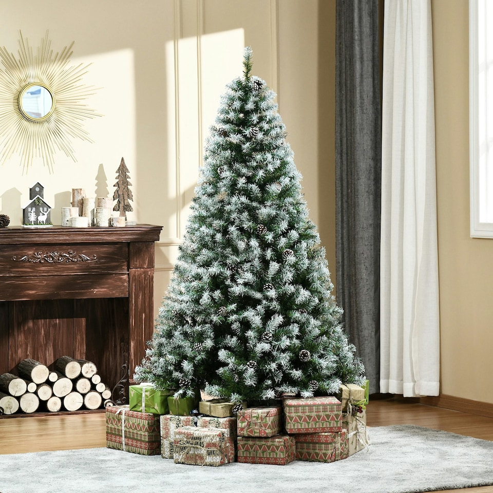 image 1 of HOMCOM 6FT Artificial Christmas Tree Xmas Indoor Decoration, Automatic Open