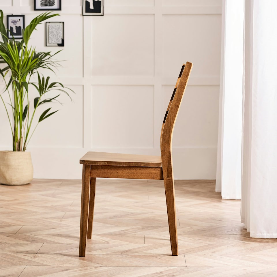 image 1 of Furniturebox Lynton 2x Dark Walnut Effect Solid Wood Dining Chairs