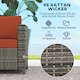image 4 of Outsunny Rattan Sofa, 2 Seater Garden Furniture with Soft Padded Cushion and Armrests, Wicker Garden Loveseat for Patio, Grey | Grey | Two Seater
