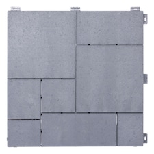 Mosaic Garden Patio Interlocking Composite Decking Tiles - Light Grey | Grey | Light Grey | Pack of 10