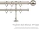 image 3 of Lister Cartwright Double Curtain Extendable Pole Set with Polished Steel Ball Finials- 19mm & 28mm Metal Poles(120- 320 cm)