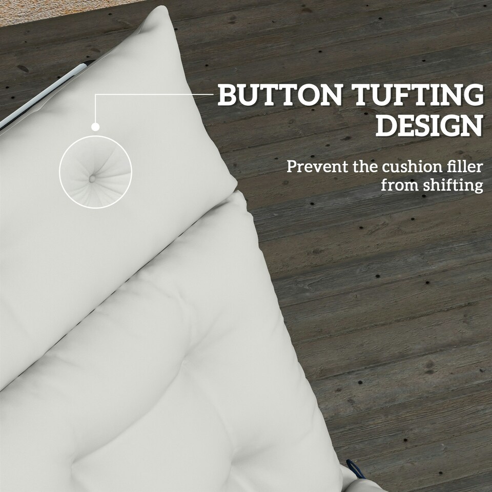 image 1 of Outsunny Sun Lounger Cushion Only, Garden Lounge Chair Cushion, Light Grey 