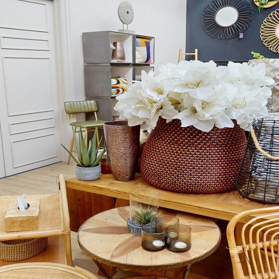 image 1 of Bora Set of 2 Round Storage Baskets Black