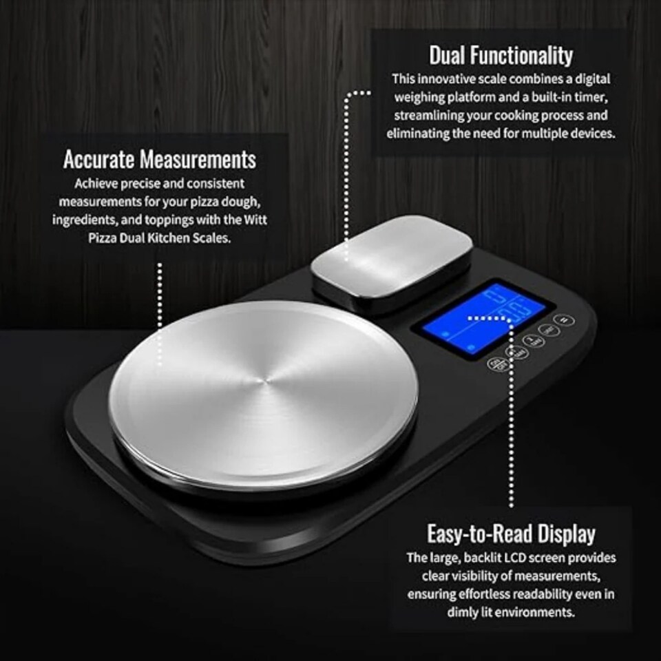 image 1 of Witt Dual Digital Kitchen Scales with Timer