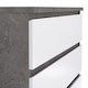 image 6 of Naia Chest of 5 Drawers in Concrete and White High Gloss