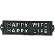 image 1 of Happy Wife Happy Life Sign Cast Iron Sign Plaque Door Wall House Gate Garden