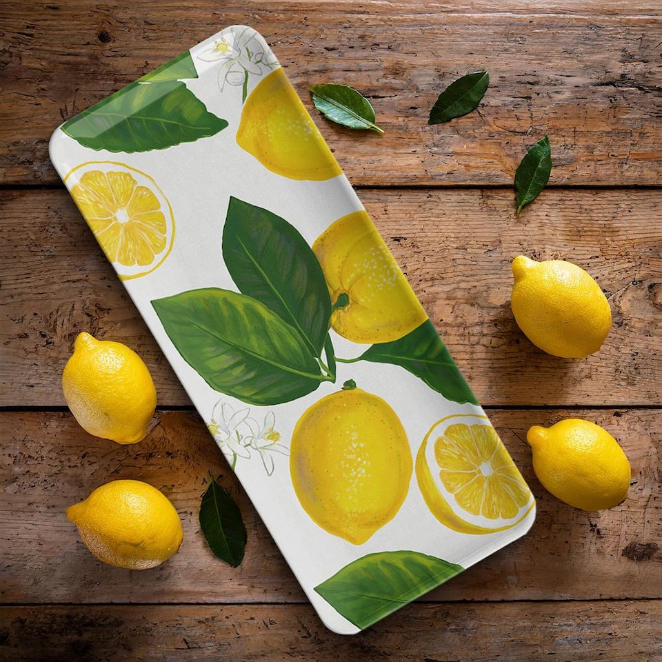 image 1 of Lemon Fresh Melamine/Plastic Salad Bowl & Appetiser Tray Set