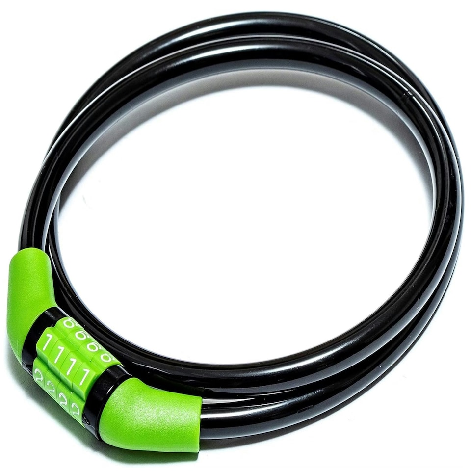 image 1 of Sport Direct 8mm x 76cm Steel Cable Bike Combination Lock (Unique Code) Black