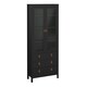 image 1 of Barcelona China Cabinet 2 Glass Doors with 3 Drawers in Matt Black