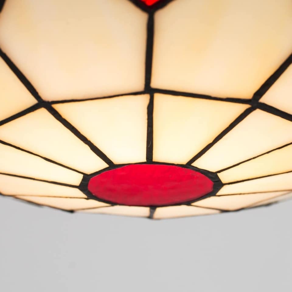 image 1 of ValueLights Cortez Red Ceiling Pendant Shade | Cream