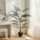 image 2 of HOMCOM 120cm Tall Artificial Fern Topiary Tree in Cement Pot, Green