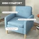 image 4 of HOMCOM Modern Armchair Upholstered Accent Chair for Bedroom Home Office  Blue