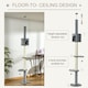 image 4 of PawHut Floor to Ceiling Cat Tree with Condo Scratching Post, Light Grey