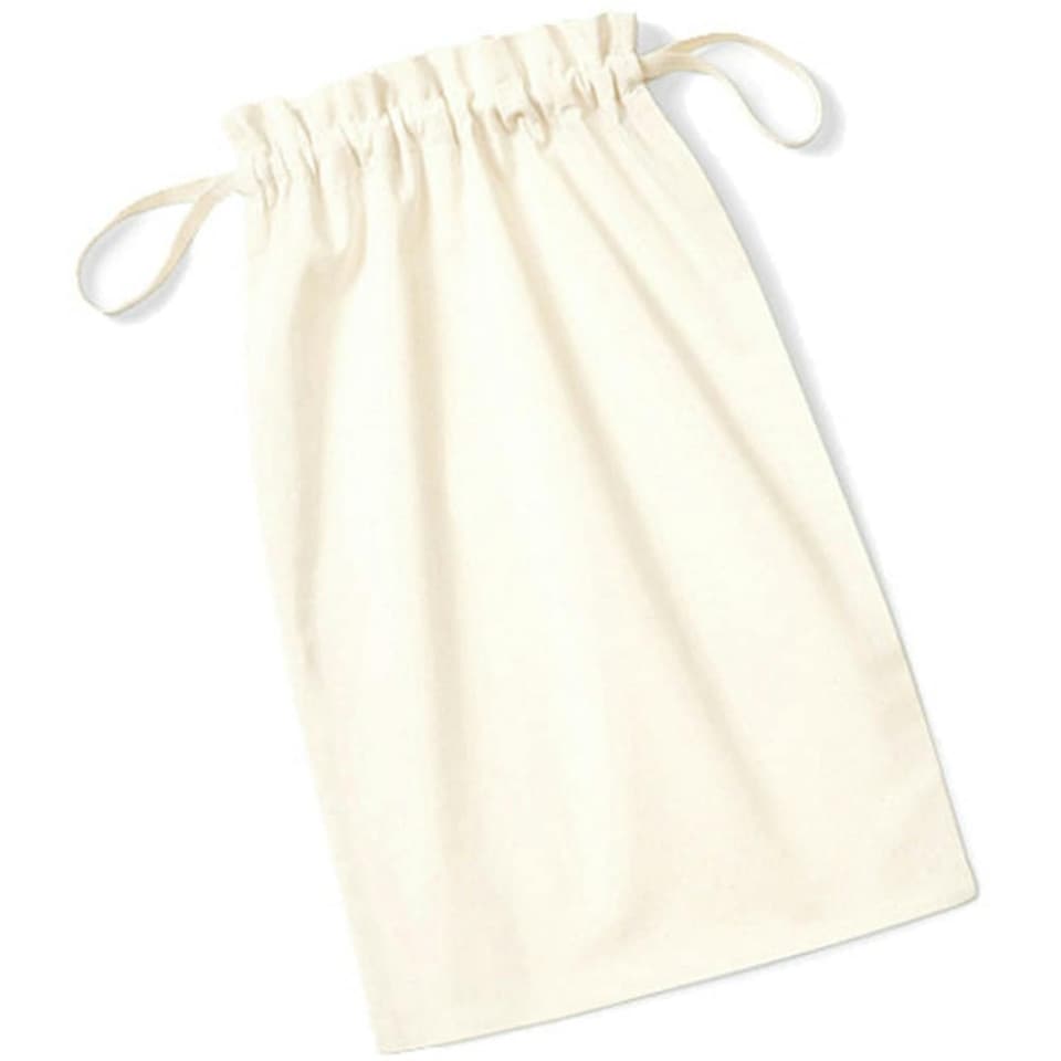 image 1 of Westford Mill Soft Organic Cotton Drawcord Bag (Pack of 2) - Natural - S | Cream | S