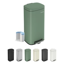50L Pedal Bin Kitchen & Bathroom Household Rubbish Office Waste Bin Green