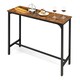 image 9 of COSTWAY Bar Table Counter Pub Table Sofa Console Table Brown