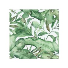 Watercolour Green Tropical Leaves Splash Back | White