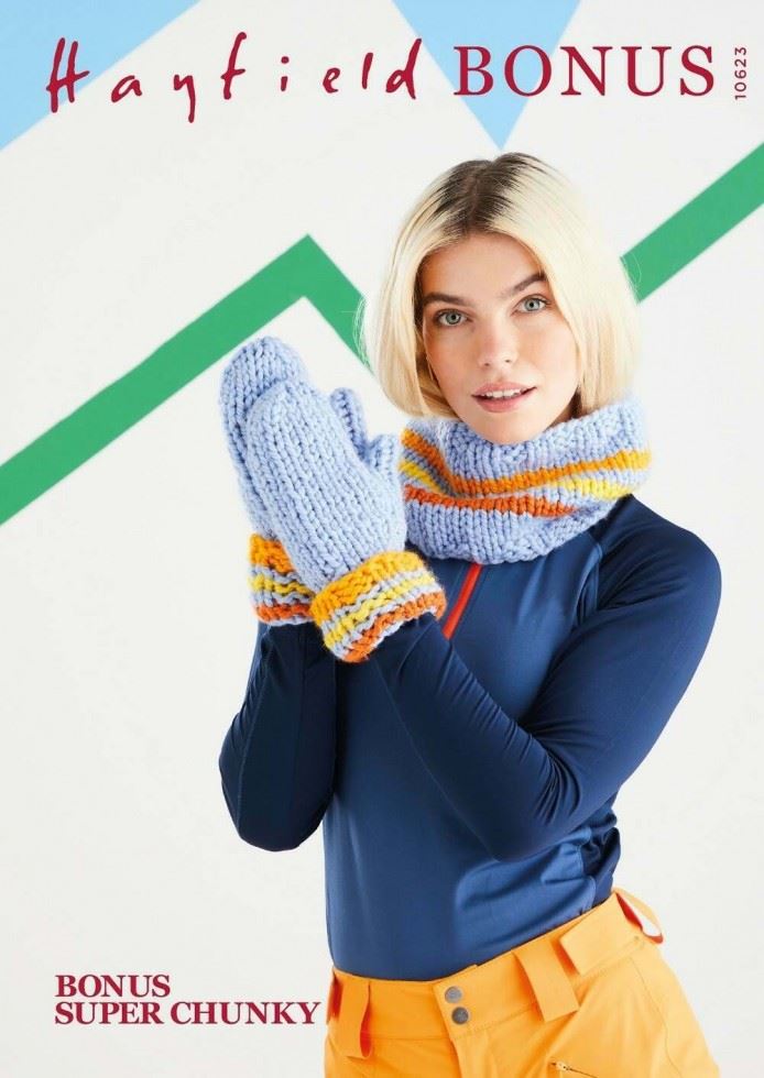 Hayfield Bonus Super Chunky Knitting Pattern 10622, Scarves and Gloves for Women - One Size - Advanced