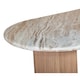 image 4 of Bundi Natural Marble & Wood Pedestal 6-8 Seater Dining Table Brown