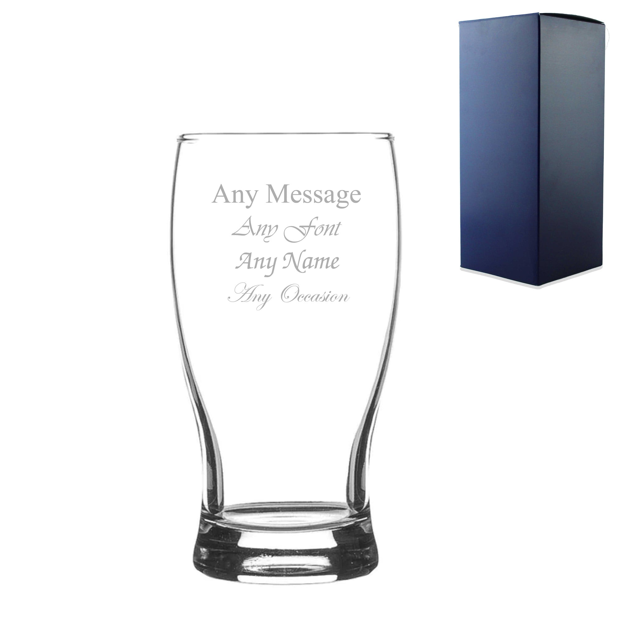 Uniqueful Personalised 580ml Classic Tulip Pint Beer Glass Birthday in Clear