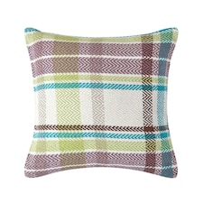 Homescapes Green Tartan Cotton Falun Cushion Cover - 45 x 45 cm | Green | Green | 45 x 45 cm