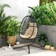 image 8 of Outsunny Garden Egg Chair Outdoor Hanging Swing Chair, Folding Basket, Grey 