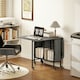 image 8 of HOMCOM Mobile Drop Leaf Dining Table on Wheels with Storage Shelf Grey