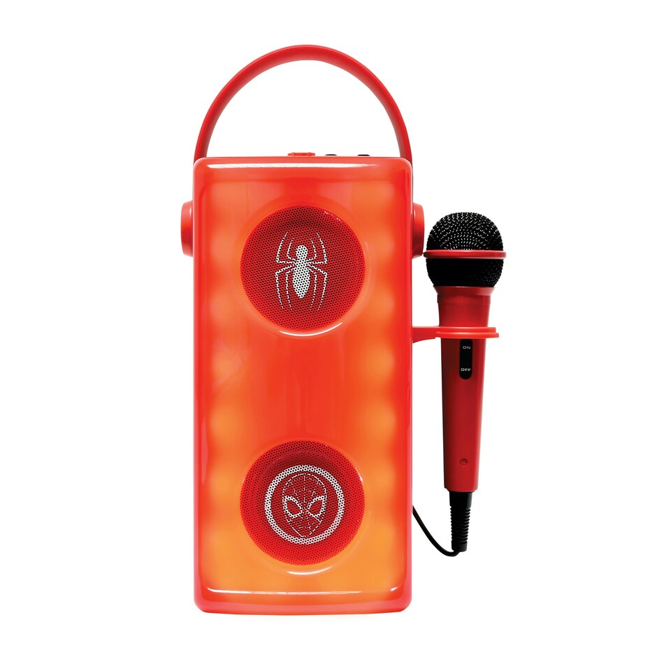 image 1 of Lexibook BTP185SPZ Spider-Man Luminous Bluetooth Speakers with Lights & Mic