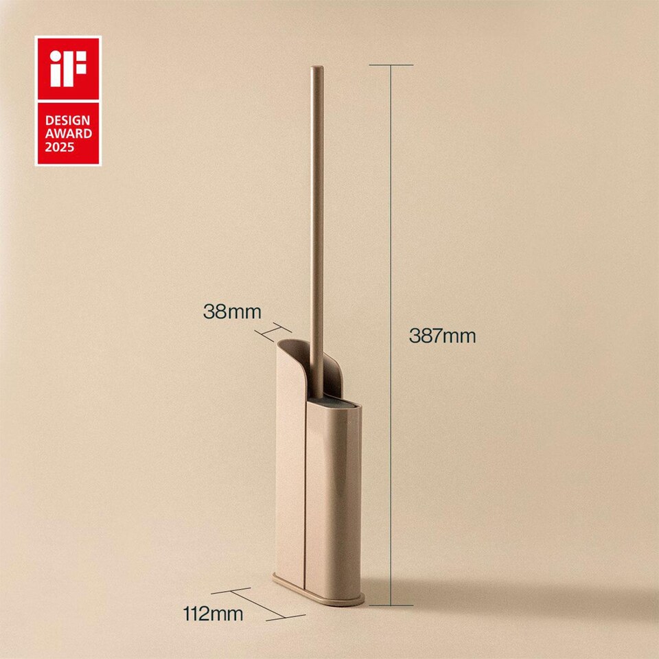 image 1 of COSMIC Silicone Toilet Brush, Floor or Self-Adhesive Copper PVD, Flat Collection