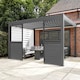 image 4 of Anthracite Aluminium Pergola With White Blinds & 2 Shutter Panels - 3m x 3m