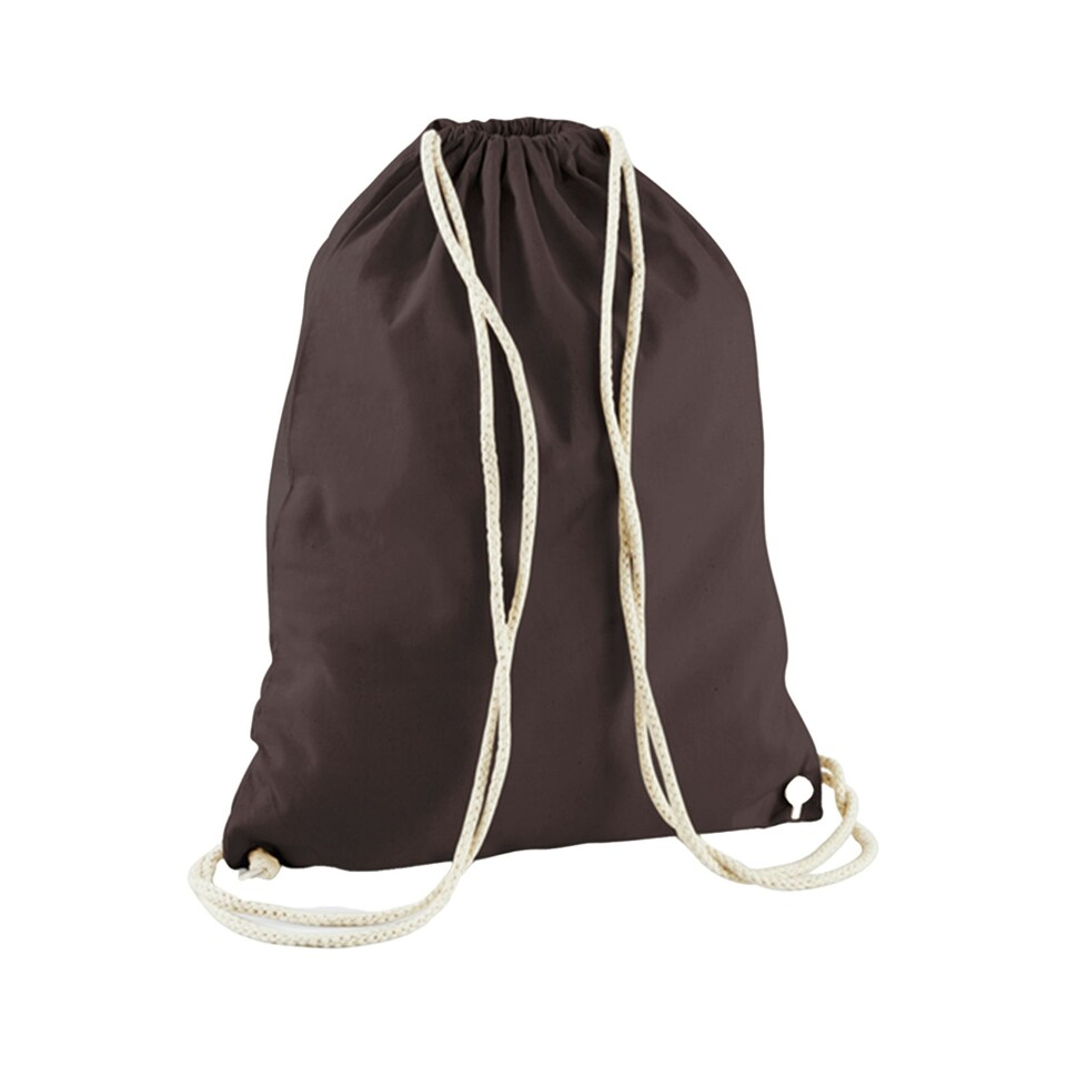 image 1 of Westford Mill Cotton Gymsac Bag - 12 Litres - Chocolate - One Size Brown | One Size