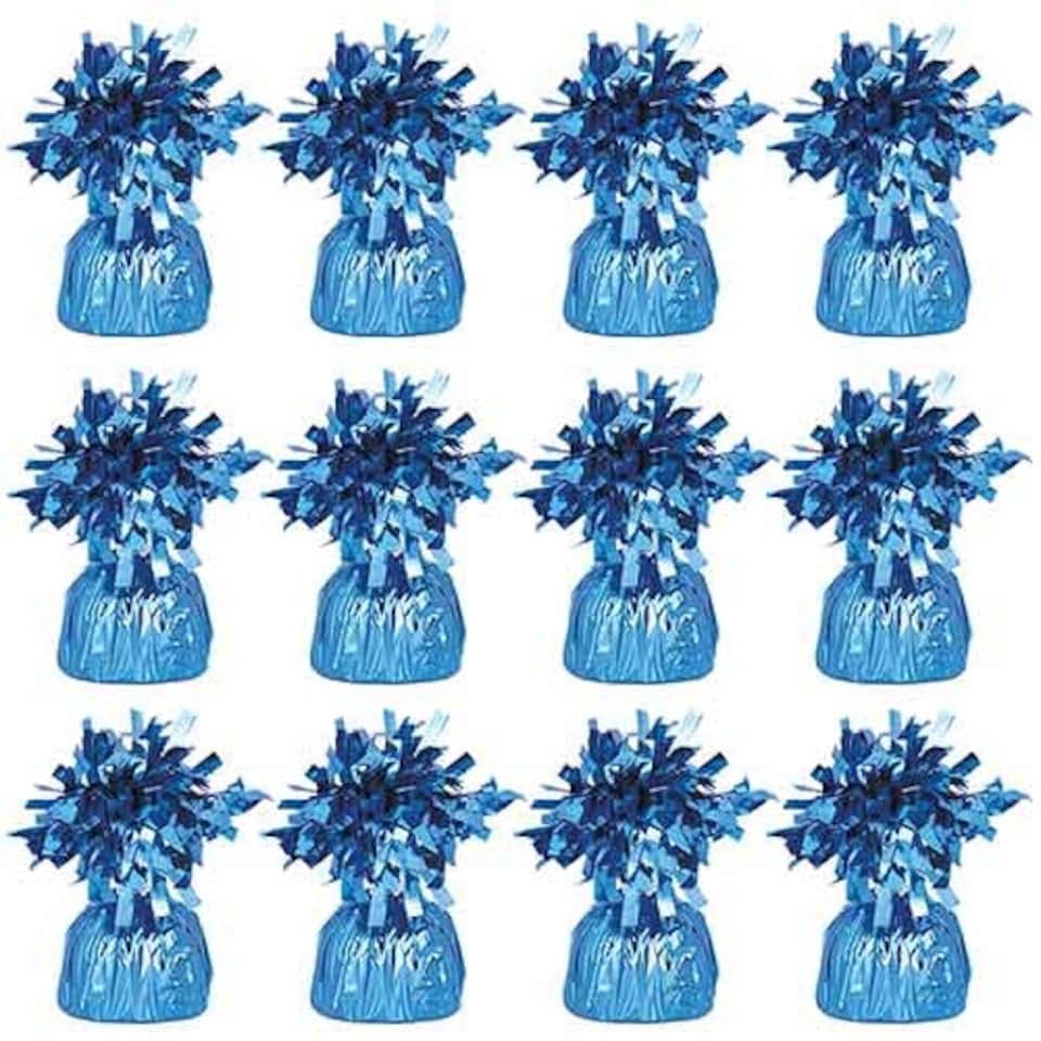 Light Blue Foil Balloon Weights - Pack of 12