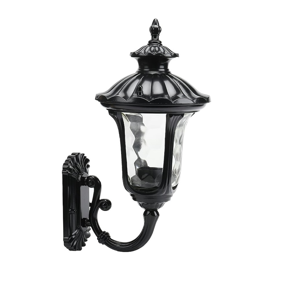image 1 of Living and Home Vintage Outdoor Wall Lantern, Black | Black