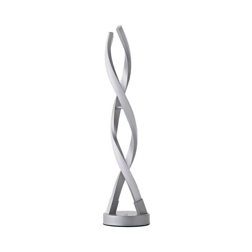 image 1 of ValueLights Infinity Double Twist Integrated LED Table Lamp | Silver