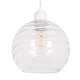 image 1 of Modern Designer Clear Circular Ribbed Glass Non Electric Pendant Lamp Shade | Clear