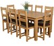 image 1 of Oslo 180 x 90 cm Large Oak Dining Table and 8 Lincoln Chairs | Brown | Brown