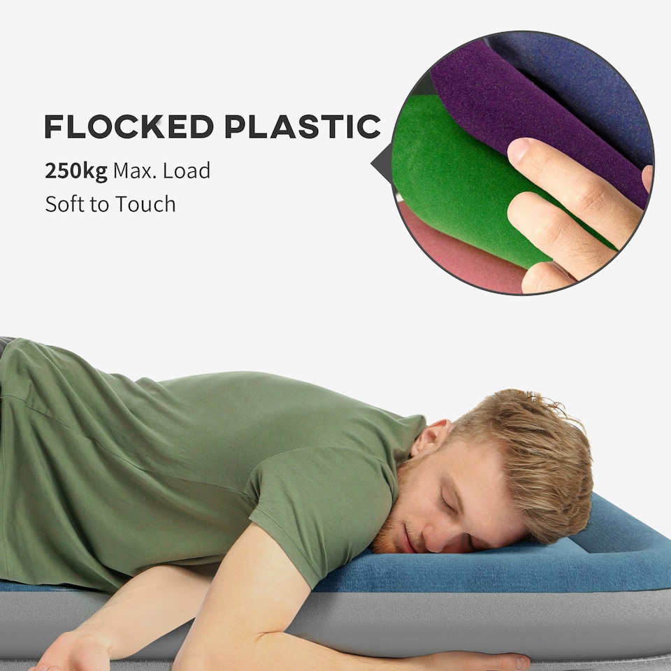 image 1 of Outsunny King Inflatable Mattress with Electric Pump, 203 x 152 x 46cm