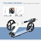image 4 of HOMCOM Kick Scooter Commuter Adjustable Height Wheels Foldable Aluminium White