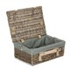 image 4 of 35cm Antique White Wash Split Willow Wicker Picnic Basket with Lining Black | Black | One Size