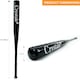 image 2 of 34" Heavy Duty Metal Baseball Bat Rounder Softball Pole Stick Stainless Steel Black