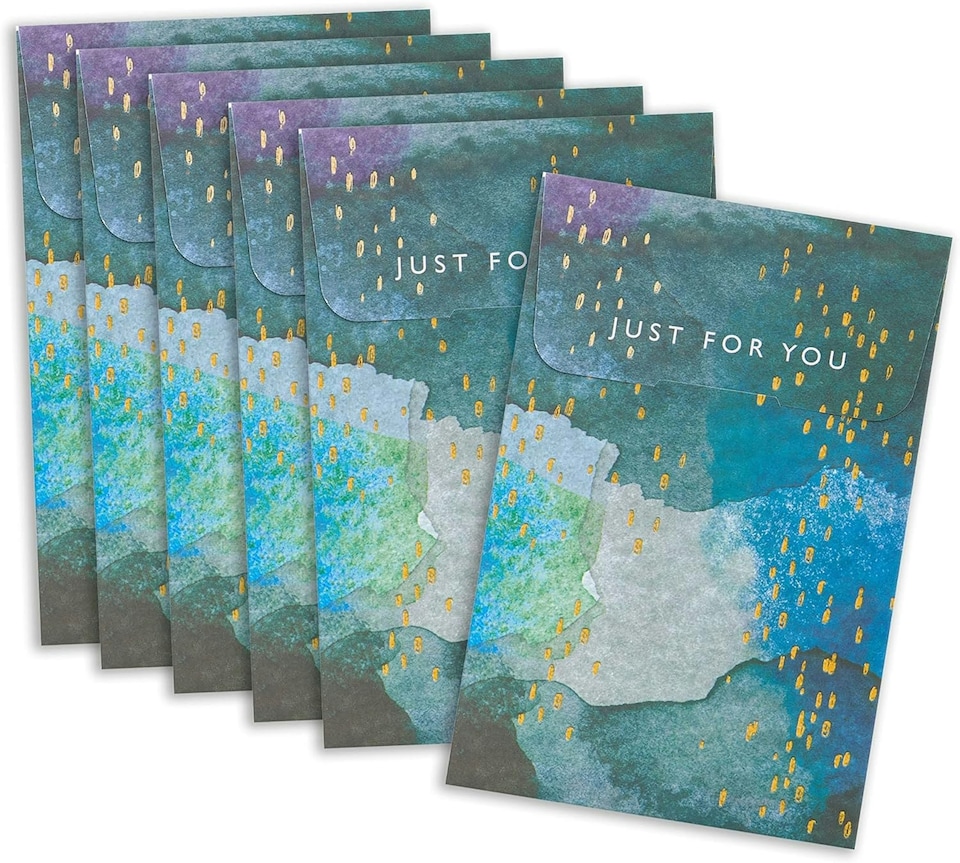 image 1 of Aqua Watercolour Multipack of 6 Money Wallets Gift Card