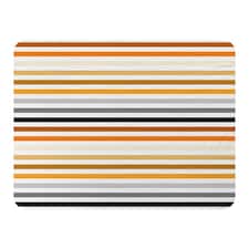 striped pattern, orange black gray beige and brown (Blanket)