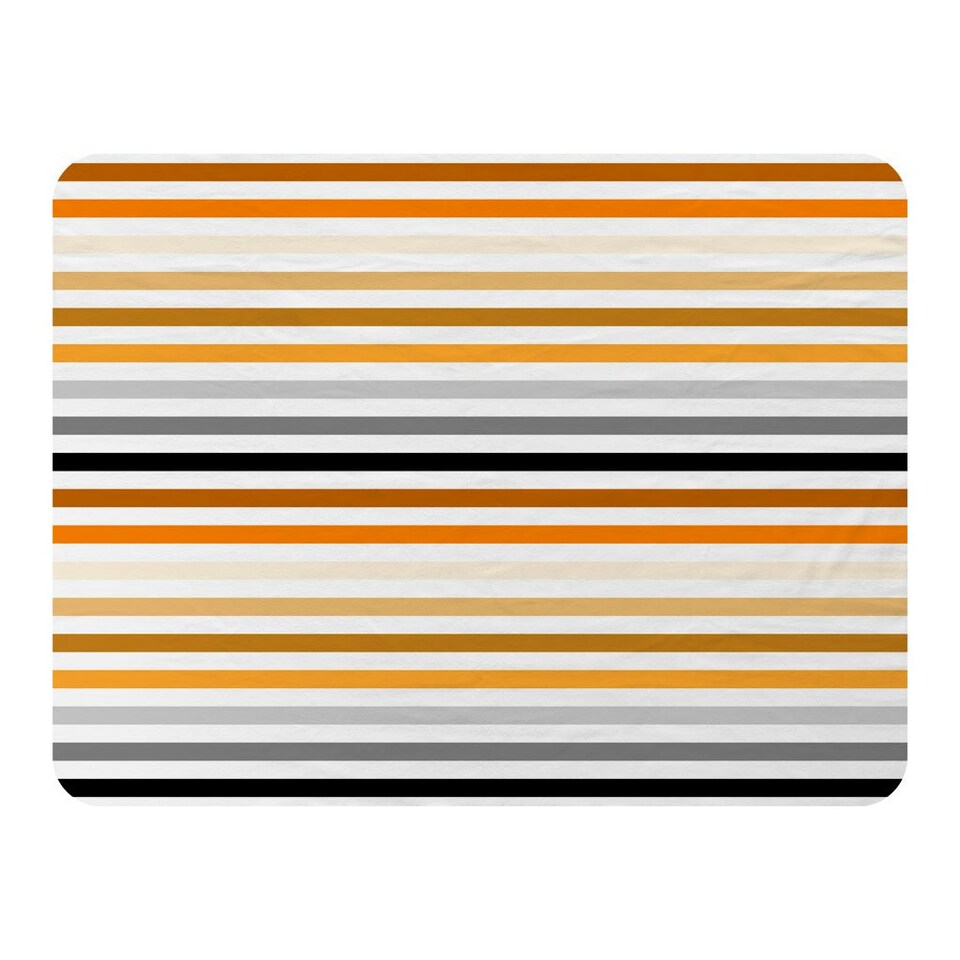 image 1 of striped pattern, orange black gray beige and brown (Blanket)