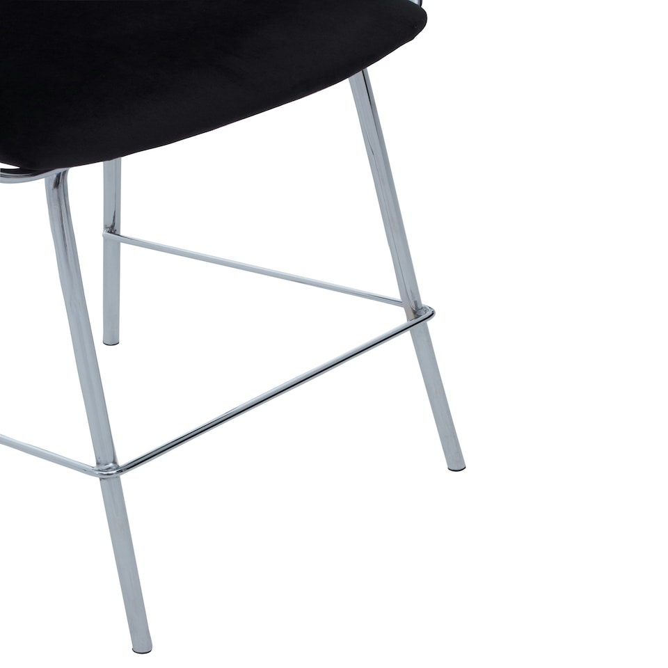 image 1 of Interiors by Premier Tamzin Black Velvet Bar Chair Black