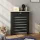 image 8 of HOMCOM Radiator Cover with Drawer, Horizontal Slat, 78cm | Black | Black | 78W x 19D x 95.5H cm