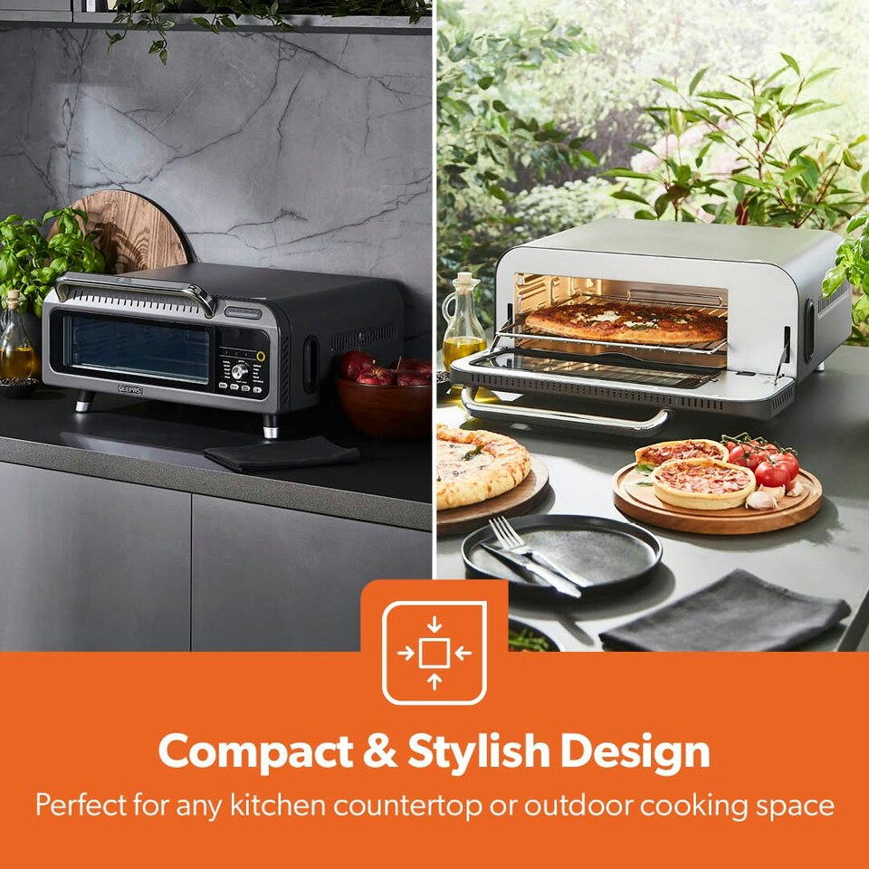 image 1 of GEEPAS Air Fryer Oven | 15-in-1 Presets Multifunctional Pizza Oven, Black