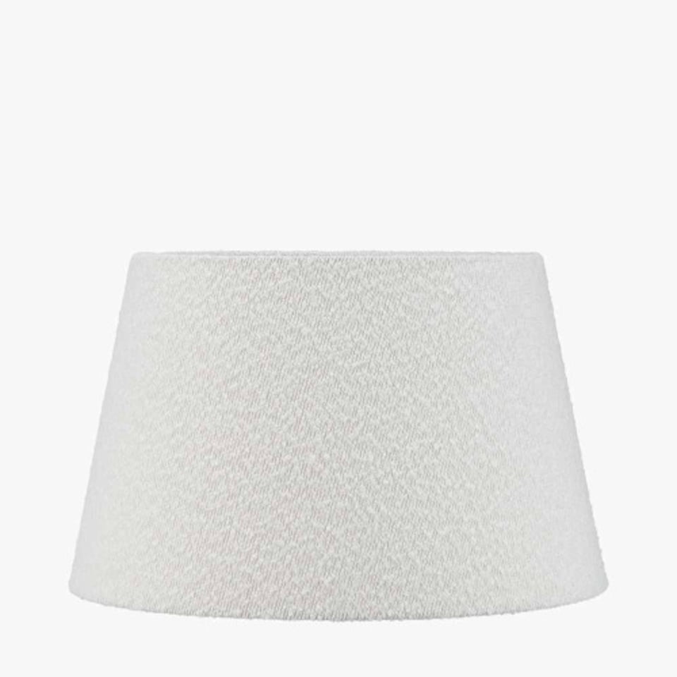 image 1 of White Boucle Tapered Lampshade | White | White | 1
