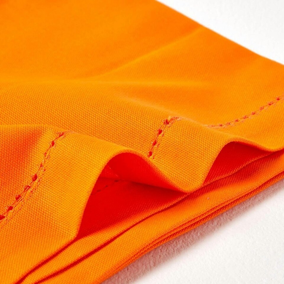 image 1 of Homescapes Orange Cotton Round Tablecloth - 178 cm Orange